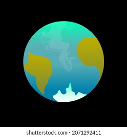 einfache Vektorgrafik des Erden-Planeten