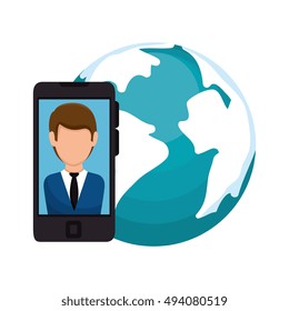 earth planet and smartphone