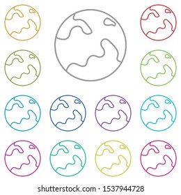 Earth, planet, space multi color icon. Simple thin line, outline vector of space icons for ui and ux, website or mobile application