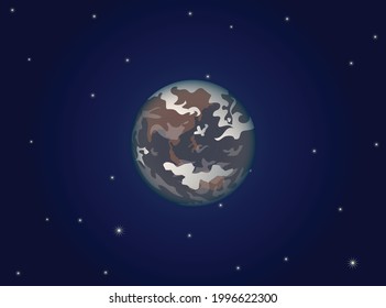 Planeta terrestre en ilustración de vectores espaciales