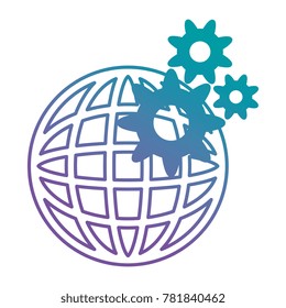 earth planet sphere with gears