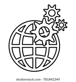 earth planet sphere with gears