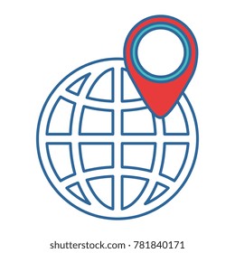 earth planet sphere with location pin
