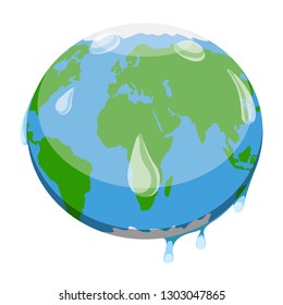 Earth planet sweating image. Vector illustration design
