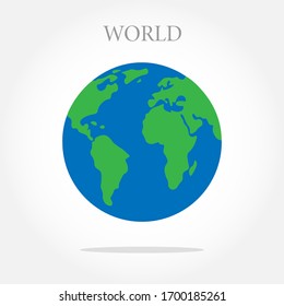 Earth planet symbol. Vector illustration isolated on white background.