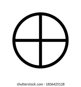 Earth planet symbol. Vector sign. Astrological calendar. Zodiacal black and white horoscope. Outline illustration. Jyotisha. Hinduism, Indian or Vedic astrology