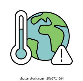 earth planet and thermometer icon