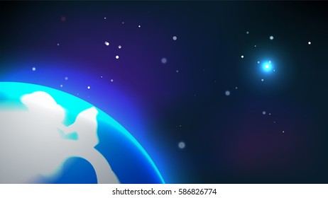 Earth Planet in the Universe vector background