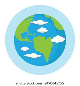 Earth planet vector cartoon illustration
