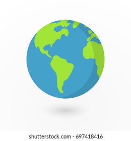 Earth planet. Web icon. Flat design. Vector illustration for your project.