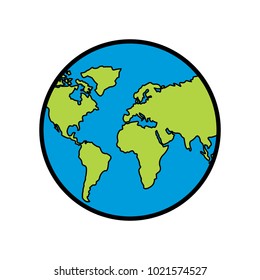 earth planet world globe map icon