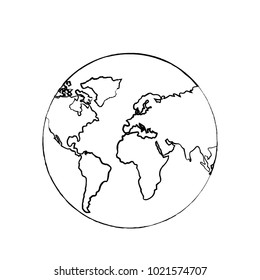 earth planet world globe map icon