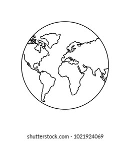 earth planet world globe map icon
