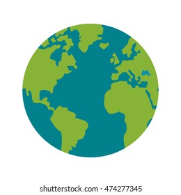 earth planet world sphere icon. Flat and Isolated design. Vector illustration