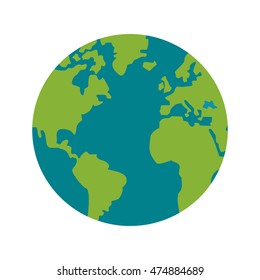 earth planet world sphere icon. Flat and Isolated design. Vector illustration
