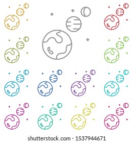 Earth, planets, space multi color icon. Simple thin line, outline vector of space icons for ui and ux, website or mobile application
