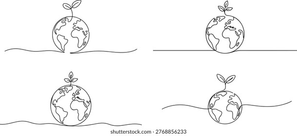 Earth and plant icon