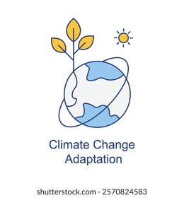 Earth and Plant Icon Highlighting Sustainable Climate Solutions.