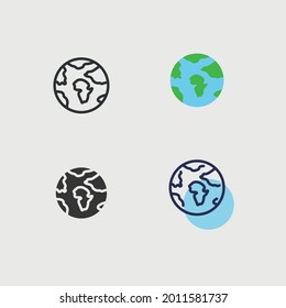 earth plant vector icon globe
