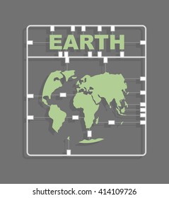 Earth Plastic model kit. Continents. World map