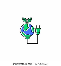 Earth Plug Ecology Vector Illustration Design eye-catching pixel perfect icon. Perfect for website, presentation, social media, and many more. Icon design outline color style
