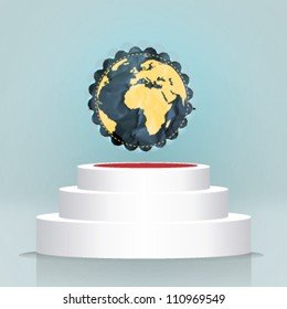 earth podium background. vector design