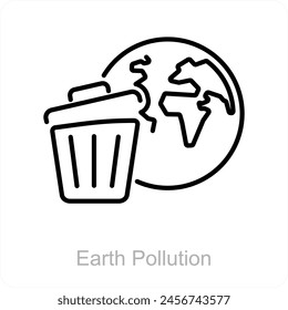Earth Pollution and pollution icon concept