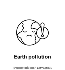 Earth pollution icon. Element of pollution problems icon. Thin line icon for website design and development, app development. Premium icon