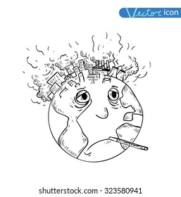Earth with Pollution, Vector