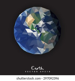 Earth in polygon style, Elements of this vector furnished by NASA