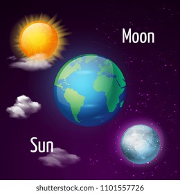 Earth Positions Cosmos Background Stock Vector (Royalty Free