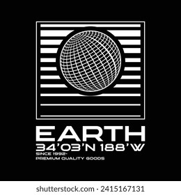 earth poster design, background, t-shirt, with geometric line style