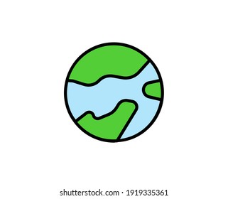 Earth premium line icon. Simple high quality pictogram. Modern outline style icons. Stroke vector illustration on a white background. 