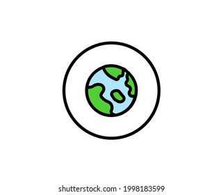 Earth premium line icon. Simple high quality pictogram. Modern outline style icons. Stroke vector illustration on a white background. 
