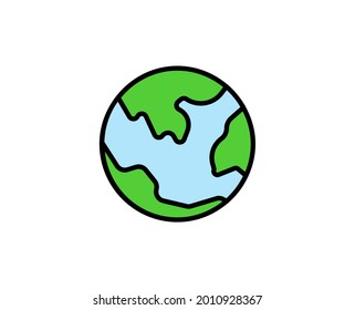 Earth premium line icon. Simple high quality pictogram. Modern outline style icons. Stroke vector illustration on a white background. 