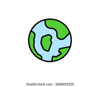 Icono de la línea premium de la Tierra. Pictograma sencillo de alta calidad. Iconos modernos de estilo de contorno. Ilustración vectorial de trazo sobre un fondo blanco. 