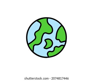 Earth premium line icon. Simple high quality pictogram. Modern outline style icons. Stroke vector illustration on a white background. 