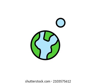 Earth premium line icon. Simple high quality pictogram. Modern outline style icons. Stroke vector illustration on a white background. 