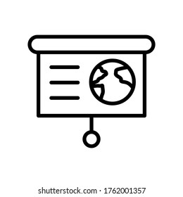 Tierra, icono de presentación. Línea simple, contorno vectorial elementos de iconos del día de la tierra madre para ui y ux, sitio web o aplicación móvil