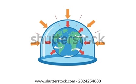 Earth protected by invisible atmospheric shield against climate change dangers.