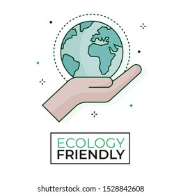 Earth protection icon - Ecology friendly - Editable stroke	