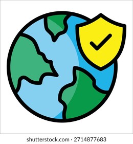 Elemento del icono de la protección de la tierra para el diseño