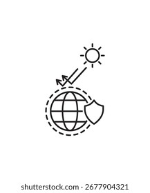 earth protection icon, vector best line icon.