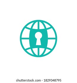 Earth protection security logo design illustration symbol vector template