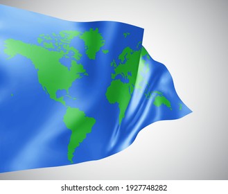 bandera del vector de protección terrestre sobre fondo blanco