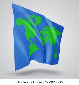 earth protection vector flag on white background
