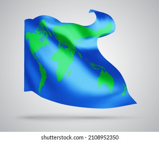earth protection vector flag on white background