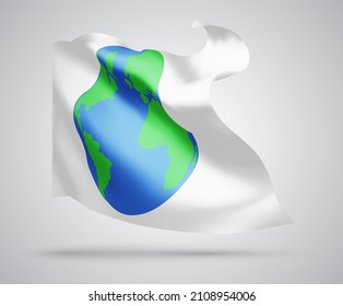 earth protection vector flag on white background