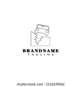 diseño del icono de la plantilla del logo de la caricatura del terremoto ilustración del vector simple negro
