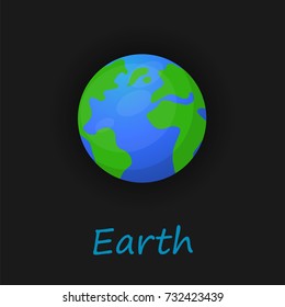 Earth. Realistic sticker 3d.  